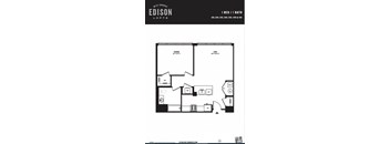a floor plan of a 1 bedroom apartment