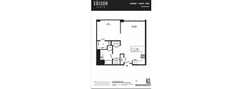 a floor plan of the studio apt at edison lofts