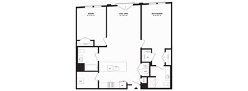 A black and white floor plan of a house with three bedrooms, a living room, a dining room, a kitchen, a laundry room, a bathroom, a study, a utility room, a garage, and a work