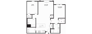 A black and white image of a house floor plan.
