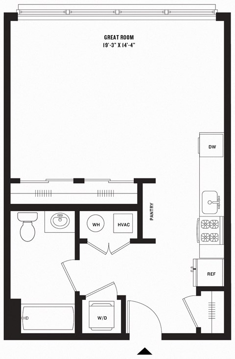 a floor plan of a house with a bedroom and a living room