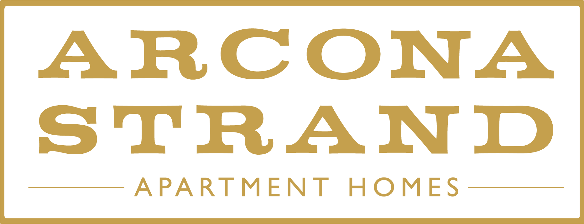 A sign that says "ARCONA STRAND Apartment Homes".