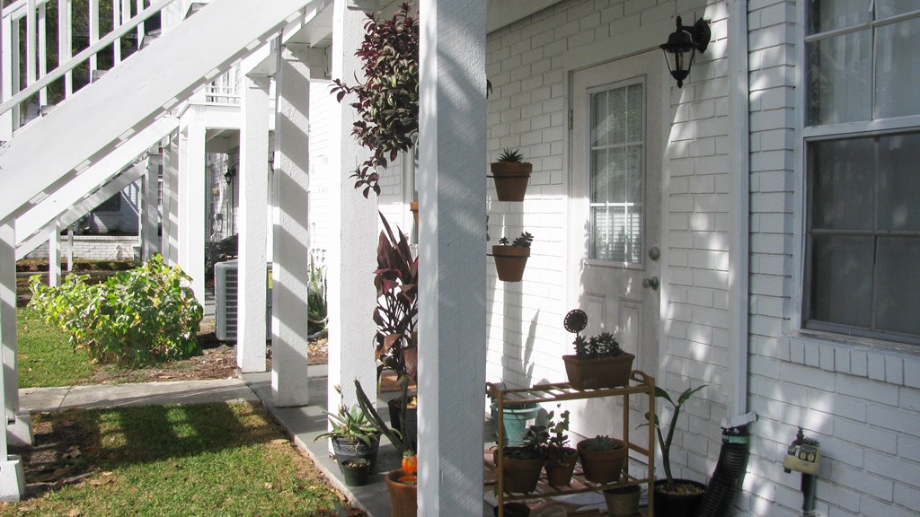 a view of the porch from the back of the house