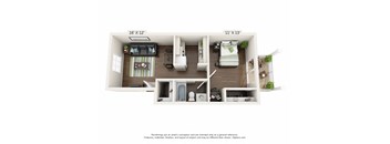 a bedroom with a bed and a chair in a small room