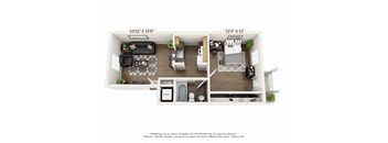 bedroom floor plan an open concept layout with a large closet and a dresser