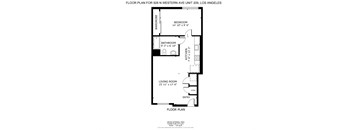 1 Bedroom, 1 Bathroom Floorplan