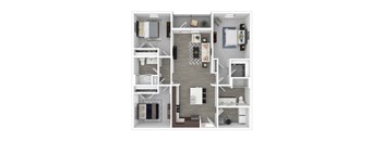 azalea bay 3 bedroom floorplan 3D