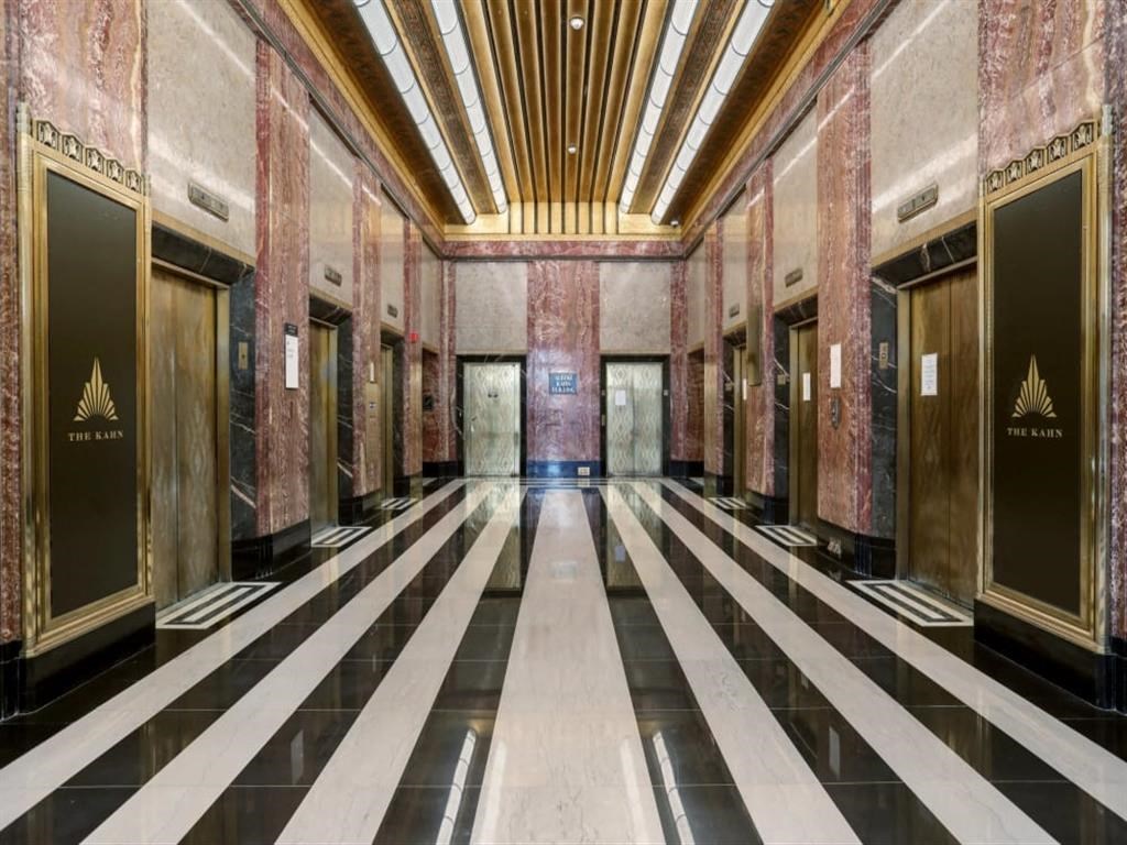 the lobby of the 5th floor elevators of the building