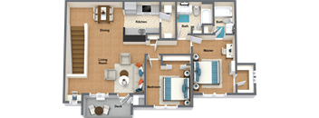 a floor plan of a house with a living room and a bedroom