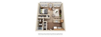 Studio, 1 bathroom floor plan image