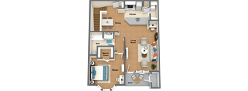 a floor plan of a home with a living room and a dining room