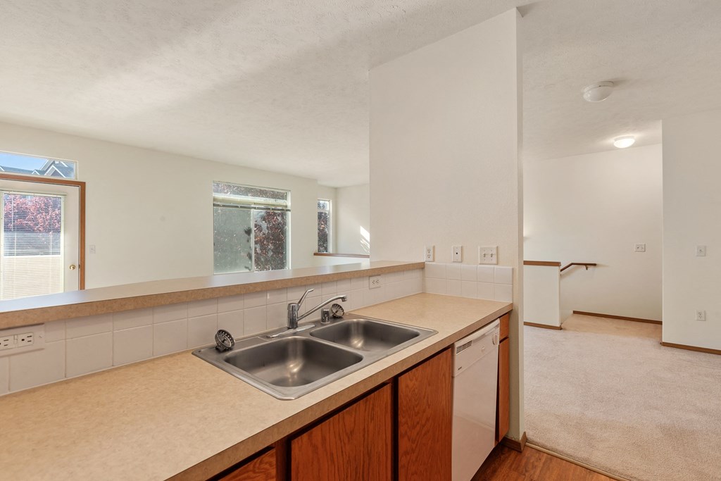 a kitchen with a sink and a dishwasher