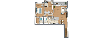 a floor plan of a house with a swimming pool and a garden