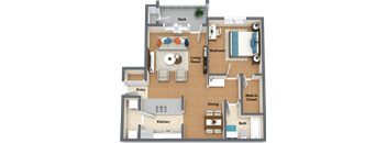 a floor plan of a house with a living room and a dining room
