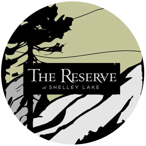 a logo for the reserve at shelley lake