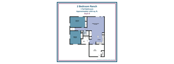 a floor plan of a 2 bedroom apt with roommates