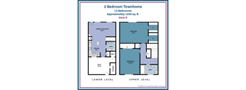 the floor plan of the two bedrooms of the upper and lower levels