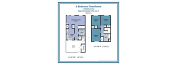 a floor plan of a 2 bedroom apartment with a lower level and a upper level