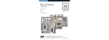 The blue diamond floorplan, the penthouse suite with two bedrooms  at 101 Base Line Road West, London, Ontario