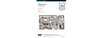 The emerald floorplan, two bedrooms  at 101 Base Line Road West, London, Ontario