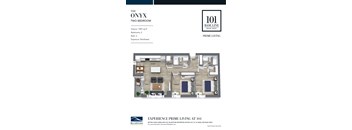 The onyx floorplan. two bedroom. at 101 Base Line Road West, London, Ontario