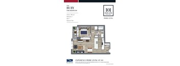The ruby floorplan, one bedroom  at 101 Base Line Road West, London, ON
