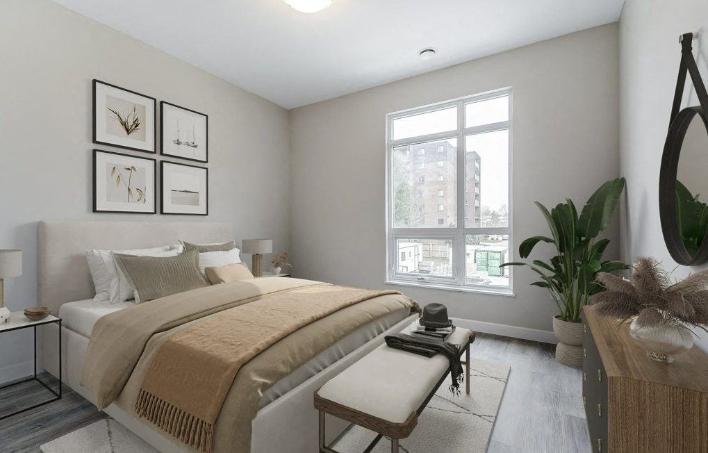 Bedroom with a bed and a window  at 101 Base Line Road West, London