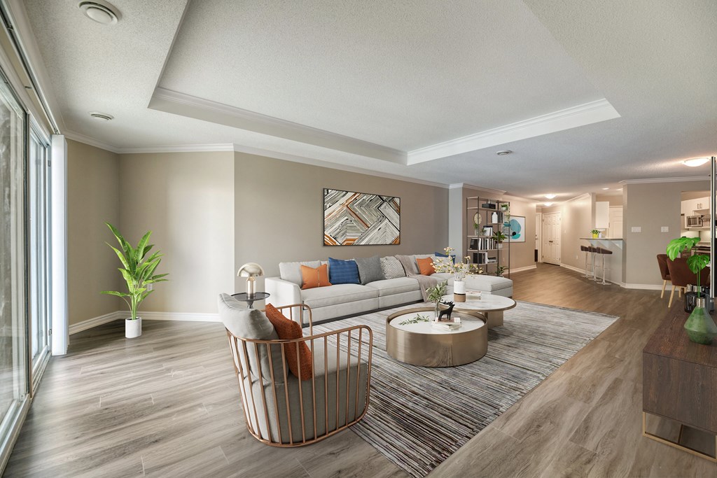 a living room with a couch and a chair