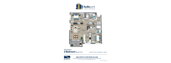D1 Cameron Floor Plan at 1600 Hyde Park Village Apartments, London, N6H 0L5