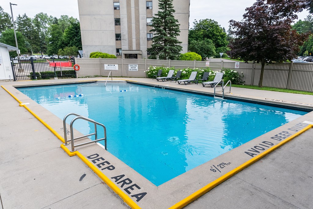 the pool at the apartments