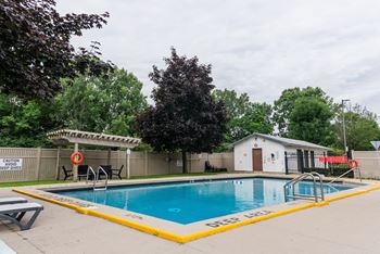 the swimming pool at our apartments