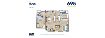 2 bedroom floorplan the rose