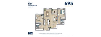 the lily two bedroom floor plan
