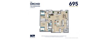 The Orchid Two Bedroom floorplan