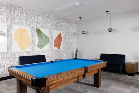 2nd Floor Resident Lounge with Pool Table at 1600 Hyde Park Village Apartments, London