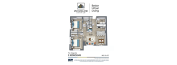 a floor plan with a bedroom and a living room