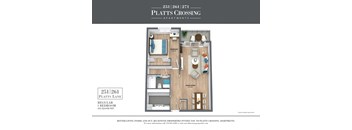 1B_Regular Floor Plan at Platts Crossing, London, N6H 4P4