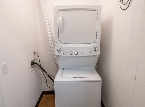 a washer and dryer in a room