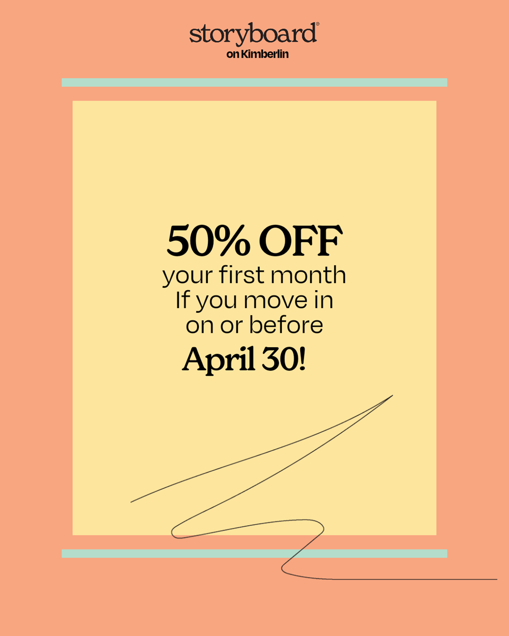 a poster with a yellow frame and a yellow and orange background and the words 50