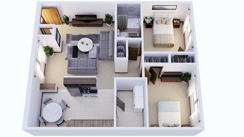 a floor plan of a house with a bedroom and a living room