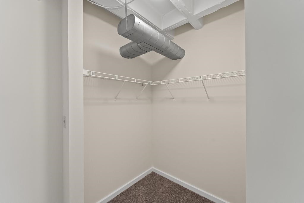 our apartments have a walk in closet with plenty of room to move around