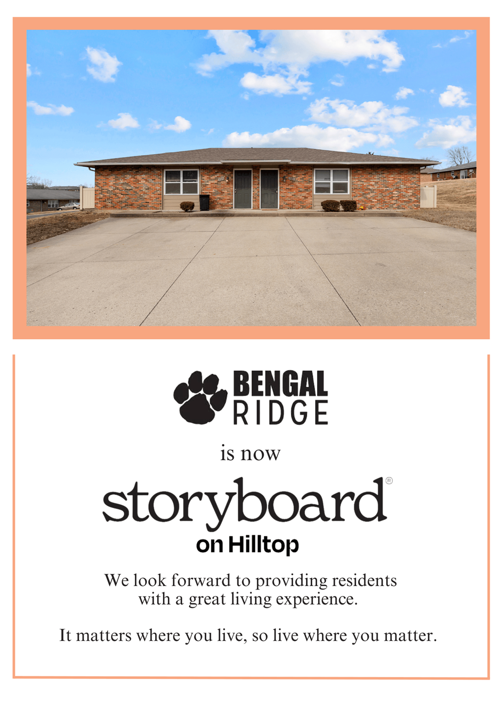 a picture of a house with a storyboard and a photo of a driveway