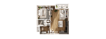 Angle Floor Plan at Parallel Apartments, Omaha, NE, 68106