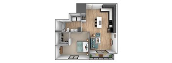bedroom floor plan an in 1 bed 1 bath apartment floor plan, transparent png download