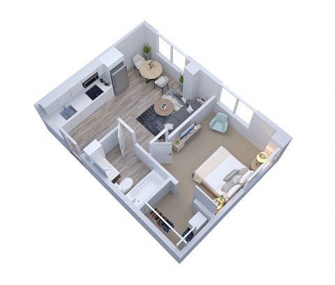 bedroom floor plan of a 2100 sq ft studio apartment