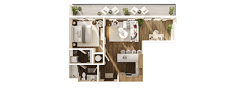Benny Floor Plan at The Walter Apartments, Omaha, NE