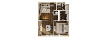 Bernard Floor Plan at The Walter Apartments, Omaha, 68106