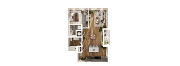 Chord Floor Plan at Parallel Apartments, Omaha