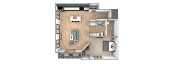 a floor plan of a two bedroom apartment with a bathroom and living room