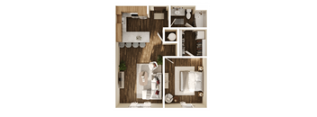 Gregory Floor Plan at The Walter Apartments, Nebraska, 68106